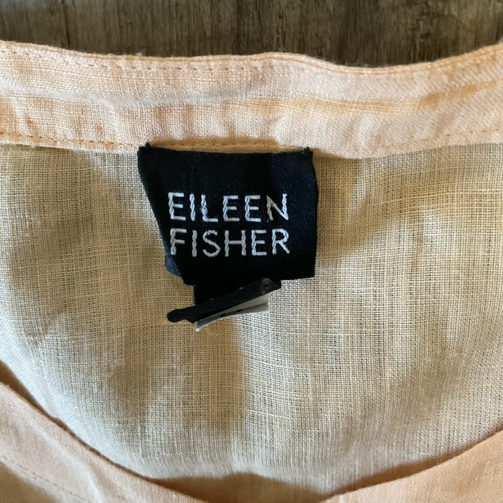 Eileen Fisher 100% Irish Linen Button Down Relaxed Fit Breathable Size M - Picture 2 of 4